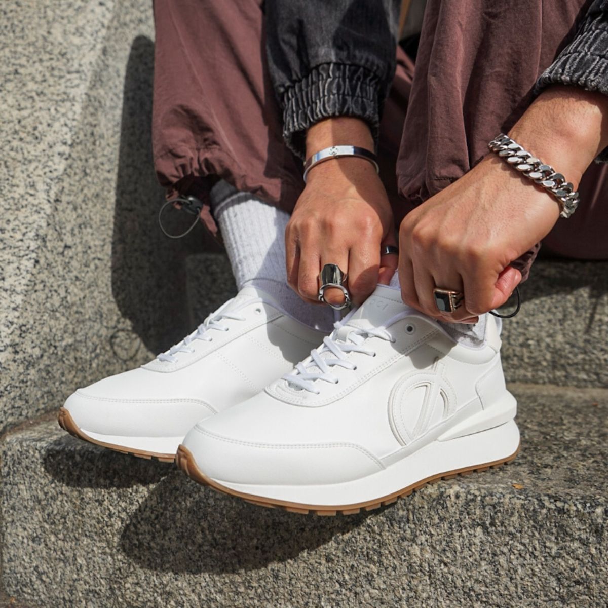 White Vegan Trainers Ethically Produced Shoes LOCI UK